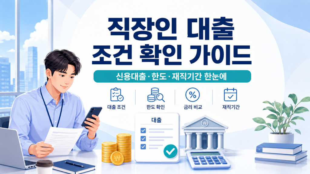 직장인대출 신용대출 한도 조건 재직기간 금리비교 확인방법 대표 이미지