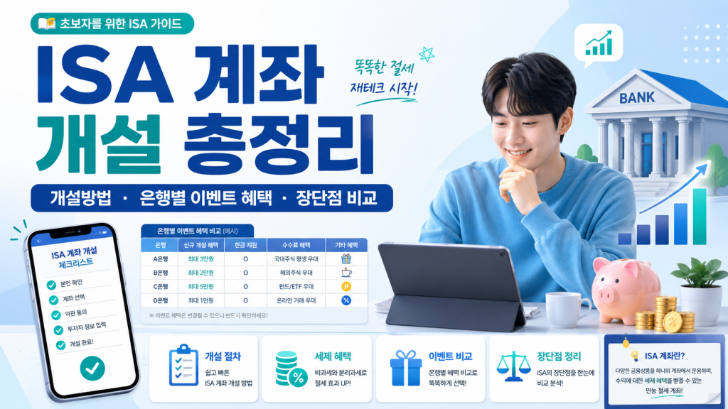 ISA 계좌 개설방법 총정리｜은행별 이벤트 혜택과 장단점 비교 대표 이미지
