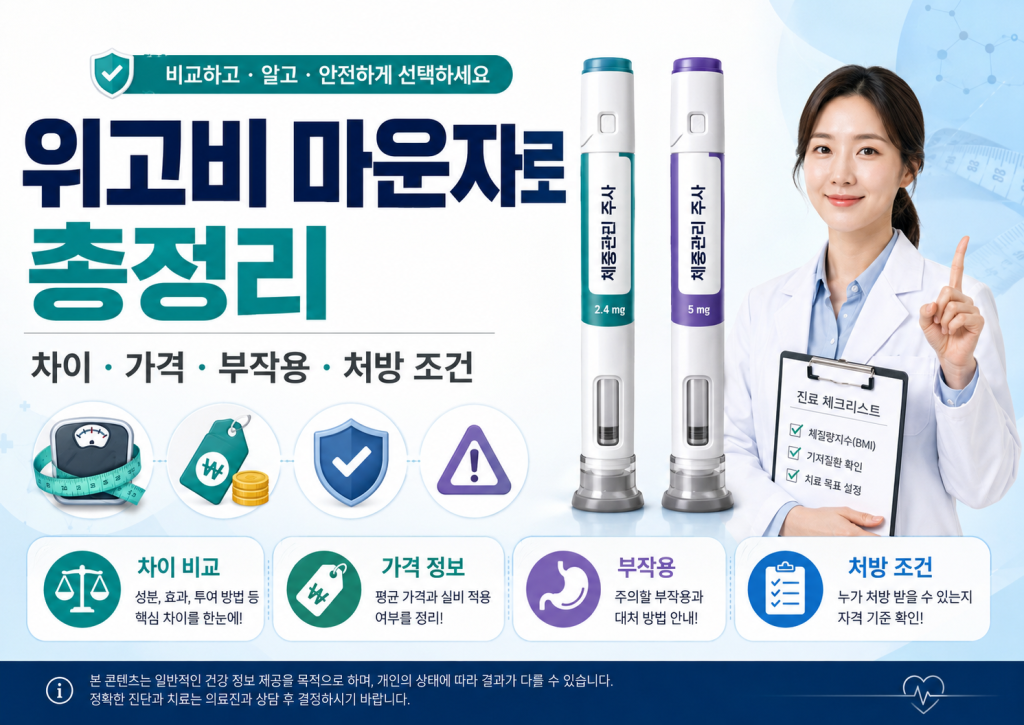 위고비 마운자로 차이 가격 부작용 처방 조건 총정리 대표 이미지
