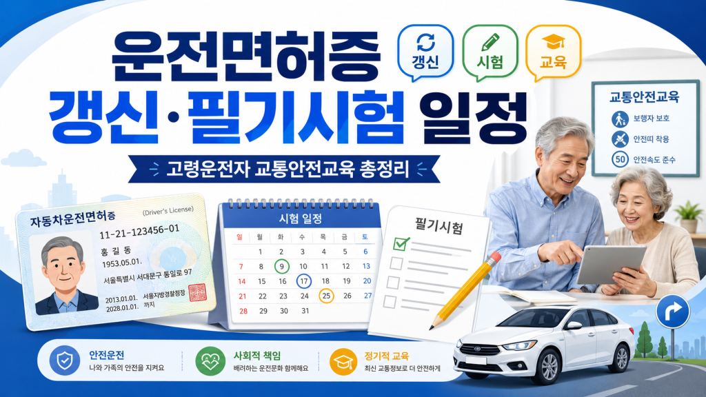 운전면허증 갱신·필기시험 일정·고령운전자 교통안전교육 총정리 대표 이미지