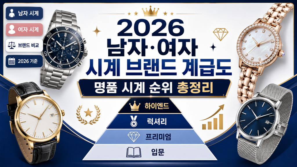 2026 남자 / 여자 시계 브랜드 계급도 명품 시계 순위 대표 이미지