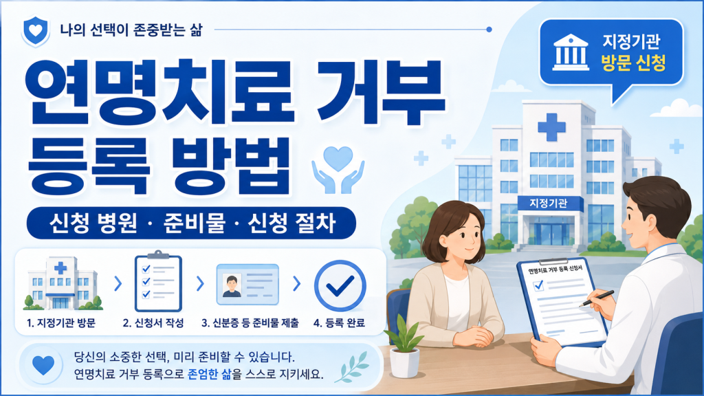 연명치료 거부 등록 방법 및 병원 어디서 신청 지금 바로 신청하기 대표 이미지