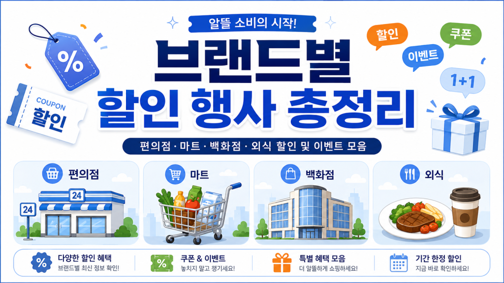 브랜드별 할인 행사 총정리｜편의점·마트·백화점·외식 할인 및 이벤트 모음 대표 이미지