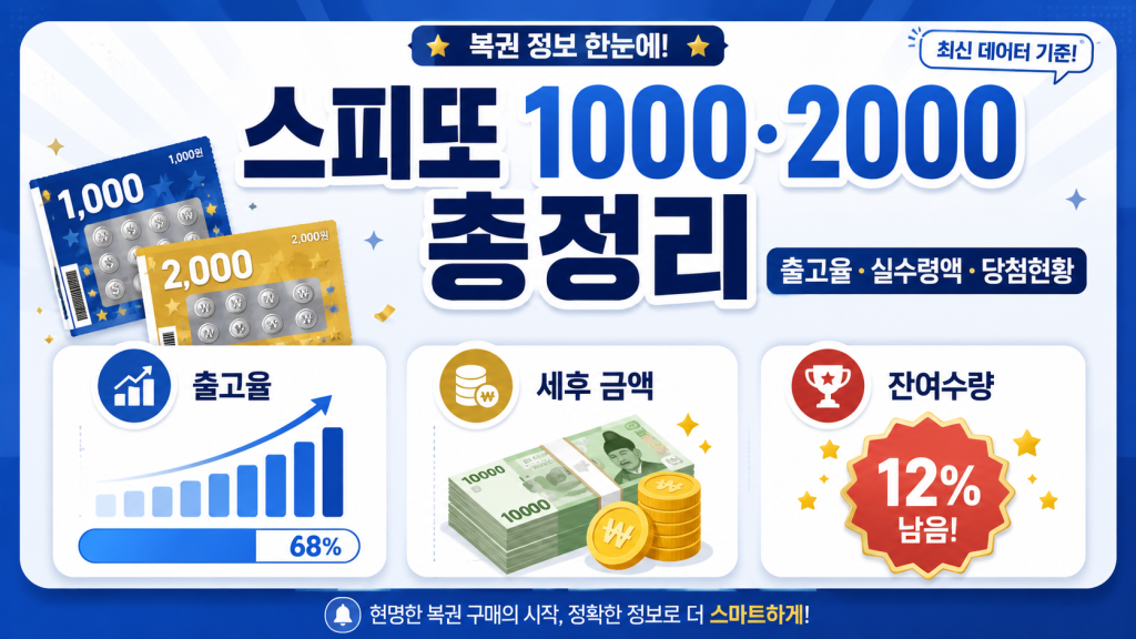 스피또 1000 2000 출고율 실수령액 당첨현황 대표 이미지