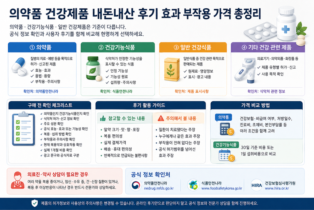 의약품 건강제품 내돈내산 후기 효과 부작용 가격 총정리 대표 이미지