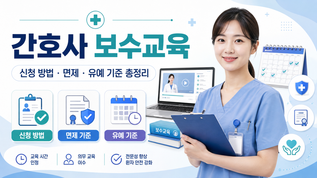 간호사 보수교육 신청 방법 면제 유예 기준 총정리 대표 이미지
